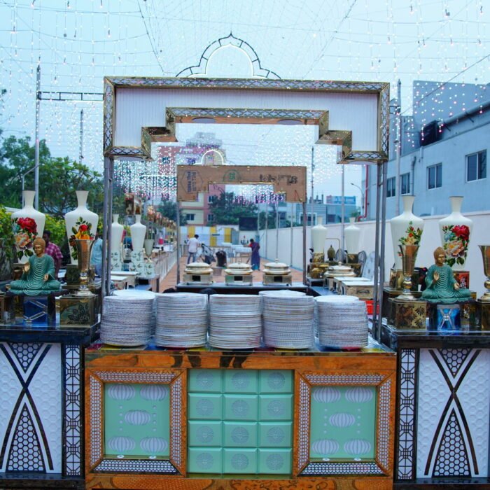 Grand event entrance and buffet setup by Sri Sai Manikanta Caterers